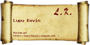 Lupu Kevin névjegykártya
